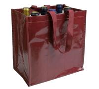Generico 1/3/5 pezzi Borsa Porta Bottiglie in PP Laminato, 6 Scomparti, Manici a Nastro, Nero 3 colori (3, bordeaux)