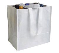 Generico 1/3/5 pezzi Borsa Porta Bottiglie in PP Laminato, 6 Scomparti, Manici a Nastro, Nero 3 colori (5, bianco)
