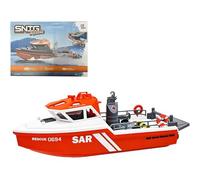 Generico 1/32 Scala RC Barca per Adulti, 2.4G Mini RC Rescue Boat Model Kit per Piscina, fiumi, Laghi, per Adulti, Versione RTR,Orange And White