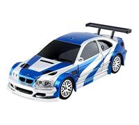 Generico 1/43 Mini RC Drift Car Gyro, 2.4G 4WD 15KM / H Modello di Auto da Corsa elettrica RC a proporzione Completa con luci a LED, Veicolo telecomandato per Adulti,Blu