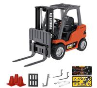 Generico 1/64 Mini RC Forklift, Remote Control Forklift for Adults, Real Simulation Lifting with Removable Hook And Metal Fork, Bluetooth Remote APP Control, for Car Enthusiasts (1pcs,Orange)