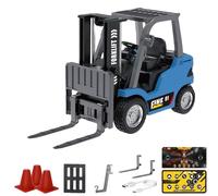 Generico 1/64 Mini RC Forklift, Remote Control Forklift for Adults, Real Simulation Lifting with Removable Hook And Metal Fork, Bluetooth Remote APP Control, for Car Enthusiasts (1pcs,Blue)