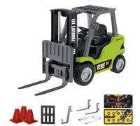 Generico 1/64 Mini RC Forklift, Remote Control Forklift for Adults, Real Simulation Lifting with Removable Hook And Metal Fork, Bluetooth Remote APP Control, for Car Enthusiasts (1pcs,Green)