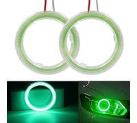 Generico 1 coppia di lampadine LED COB 60 mm 45SMD COB con custodia per fari auto, anello alogenuro, luci DRL, decorazione DC 12 V M (60 mm, verde)