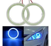 Generico 1 coppia di lampadine LED COB 70 mm 60SMD COB con copertura per fari auto, anello alogeno, luci DRL, decorazione DC 12 V 24 V (70 mm, blu ghiaccio)
