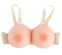 Generico 1 Paio di Forme di Seno in Silicone Seno Finto Seno Autoadesivo in Silicone Seno Falso con Cinturino Regolabile per Mastectomia, Travestiti e Transgender,L: CCcup(750g)