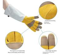 Generico 1 paio di guanti resistenti anti-spine - manica lunga for potatura delle rose, giardinaggio e lavori di saldatura(Green)