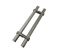 Generico 1 Paio Di Maniglie For Porte Push-pull, Maniglie For Porte Da Fienile In Acciaio Inossidabile, Scorrevoli A Forma Di H, Spaziatura Dei Fori Regolabile(Silver,Hole spacing 40cm)