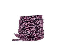Generico 1 paio di stringhe for scarpe con stampa leopardata e texture Burst Crack - Stringhe piatti in poliestere da 120/140/160 cm for donne e uomini(Pink black,140cm)