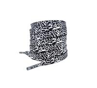 Generico 1 paio di stringhe for scarpe con stampa leopardata e texture Burst Crack - Stringhe piatti in poliestere da 120/140/160 cm for donne e uomini(Black white,160cm)
