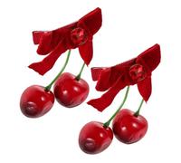 Generico 1 Paio Forcina accessori in ciliegio fermagli per alla frutta fermagli carini per ragazze dolci per bambine o ad artiglio rosso perno di