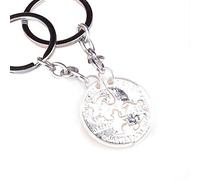 Generico 1 Paio Turtle Puzzle Coin Coin Ciondolo Portachiavi Coppia Portachiavi Amante BFF Regali del Giorno del Ringraziamento - Argento Elegante e PopolareÈ Bello e Facile da Usare.