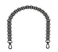 Generico 1 pezzo di ricambio for tracolla con manico a catena in metallo for portafoglio, borsa da donna di alta qualità, articoli in pelle, tracolla estesa a cinque file(Ash black,Total 30cm)