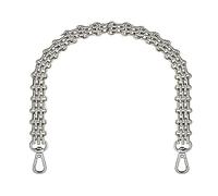 Generico 1 pezzo di ricambio for tracolla con manico a catena in metallo for portafoglio, borsa da donna di alta qualità, articoli in pelle, tracolla estesa a cinque file(Silvery,Total 60cm)
