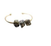 Generico 1 pz Bracciale in pietra grezza di cristallo rosa ametista naturale intrecciato a mano accessorio aperto(Labradorite)