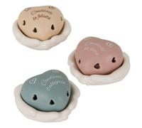 Generico 1 PZ Cuore tra Le Mani Ceramica Colorata con Luce LED 9x6 cm BOMBONIERA