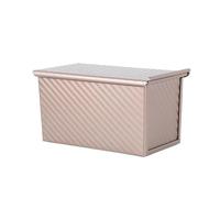 Generico 1 pz padella con coperchio antiaderente bakeware for cuocere il pane stampo for toast ondulato in acciaio al carbonio strumenti di copertura(Rose L)