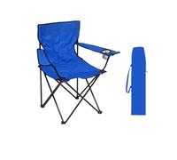 Generico 1 sedia da campeggio portatile, capacità di peso 264,55 libbre, altezza dello schienale 15,75 pollici, struttura in metallo nero, adatta for la pesca e gli eventi(Blue)