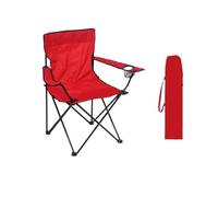 Generico 1 sedia da campeggio portatile, capacità di peso 264,55 libbre, altezza dello schienale 15,75 pollici, struttura in metallo nero, adatta for la pesca e gli eventi(Red)