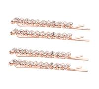 Generico 1 Set 2 Paia forcina di cristallo fasciatura forcina di strass adesivi fermagli per scintillanti impugnature barrette hair pin forcina donna forcine in metallo lega Golden