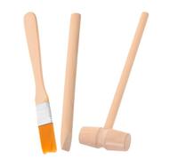 Generico 1 Set Strumenti per Kit Legno con Martello Scalpello e Pennello Giocattoli Educativi per Archeologi Sviluppa Creatività e Coordinazione Mano Occhio