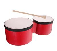 Generico 1 Set tamburo bongo strumento musicale tamburello toys for percussioni giocattolo bop giocattoli tamburo giocattolo tamburellare Di legno rosso