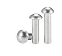 Generico 10-300 pezzi di rivetti a testa tonda solida in alluminio M2 M2.5 M3 M4 M5 M8 GB867, lunghezza 3-50 mm(M2.5-300pcs,5mm)