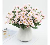 Generico 10 Bundles Funsdecor Artificial Mums,Artificial Outdoor Sunset Mums Flowers,Rainproof Lifelike Artificial Flowers Outdoor Planters for Porch Garden & Yard Decor (Pink)
