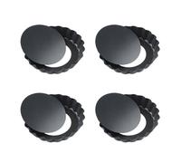 Generico 10 cm Mini Pie Muffin Cupcake Teglie Antiaderente Crostata Quiche Flan Pan Stampi Pizza Torta Stampo Rimovibile Fondo Allentato Rotondo Bakeware(A-4PCS)