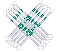Generico 10 Coni di Sicurezza telescopici retrattili, estensibili da 1,68 m a 3 m, Pali per Il Controllo del Traffico con Nastro Riflettente Verde e Bianco di qualità Professionale per Una Maggiore v