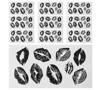 Generico 10 Fogli Adesivi per Tatuaggi Labbra Impermeabili Nero Design Unico in Carta e Colla Resistente, per Feste e Festival Comfort Garantito