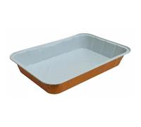 Generico 10 o 20 vaschette in alluminio RAMATO E LACCATO varie misure VASCHETTE LACCATE RAMATE BORDO G (32x22 cm 6 porzioni R49)