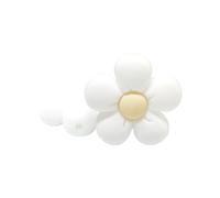 Generico 10 pezzi di morso per la dentizione in plastica a forma di fiore in silicone come accessori in stile collana(White)
