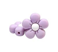 Generico 10 pezzi di morso per la dentizione in plastica a forma di fiore in silicone come accessori in stile collana(Purple)
