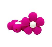 Generico 10 pezzi di morso per la dentizione in plastica a forma di fiore in silicone come accessori in stile collana(Red)