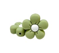 Generico 10 pezzi di morso per la dentizione in plastica a forma di fiore in silicone come accessori in stile collana(Green)