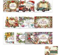 Generico 10 pezzi DIY Art Crystal Scratch Card Party Gift Card (Buon Natale)