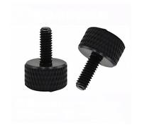 Generico 10 pezzi in lega di alluminio viti zigrinate colorate M3 M4 M5 M6 viti a testa zigrinata for la regolazione dell'armadio del computer(Black,M6X12)