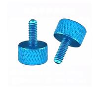 Generico 10 pezzi in lega di alluminio viti zigrinate colorate M3 M4 M5 M6 viti a testa zigrinata for la regolazione dell'armadio del computer(Blue,M4X8)