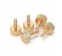 Generico 10 pezzi in lega di alluminio viti zigrinate colorate M3 M4 M5 M6 viti a testa zigrinata for la regolazione dell'armadio del computer(Gold,M4X8)