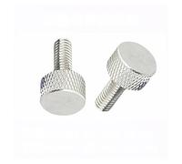 Generico 10 pezzi in lega di alluminio viti zigrinate colorate M3 M4 M5 M6 viti a testa zigrinata for la regolazione dell'armadio del computer(Silver,M5X12)