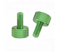 Generico 10 pezzi in lega di alluminio viti zigrinate colorate M3 M4 M5 M6 viti a testa zigrinata for la regolazione dell'armadio del computer(Green,M4X6)
