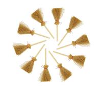 Generico 10 Pezzi Manico di Scopa delle Streghe,Mini Decorazione Artigianale di Paglia di Halloween - per Streghe per Feste in Costume