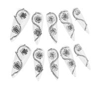 Generico 10 Pezzi Spine per unghie colla sulle unghie finte Unghie francesi colla corta sulle unghie adesivi per unghie fiori unghie finte a copertura totale plastica Silver