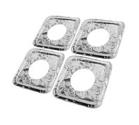 Generico 10 Pezzi stuoia a prova di olio per fornelli a gas coperture in alluminio per fornelli fodere per bruciatori a gas Spartifiamma per a Foglio di alluminio Silver