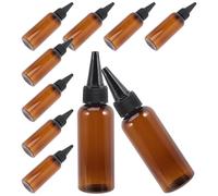 Generico 10 Pezzi Tappo e Riduzione degli Sprechi per Applicazione Precisa Riutilizzabile Bottiglia 50ml in Plastica Marrone per Applicatore Chioma per Styling Chioma e Lozioni Corpo