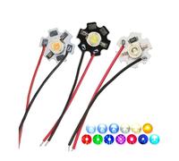 Generico 10 pz 1 W 3 LED Piastra luminosa con perline DC3-3.7 V/5 V/12 V Driver Light Chip Scheda sorgente batteria linea da cm(5V on White PCB,3W,Deep Red 660nm)