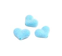 Generico 10 pz/lotto Cuore di Amore Perline Sciolte di Colore Della Caramella Floccaggio Acrilico Pendenti E Ciondoli Pesca Per Il Braccialetto Della Collana FAI DA TE Mestiere(Blue)