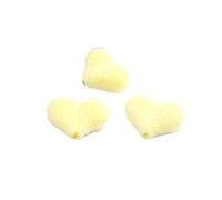 Generico 10 pz/lotto Cuore di Amore Perline Sciolte di Colore Della Caramella Floccaggio Acrilico Pendenti E Ciondoli Pesca Per Il Braccialetto Della Collana FAI DA TE Mestiere(Yellow)
