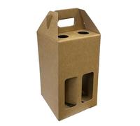 Generico 10 scatole Porta Bottiglie Birra portabottiglie Mini Box per Bottiglia Collo Lungo Long Neck 4 posti 13x13x21 cm